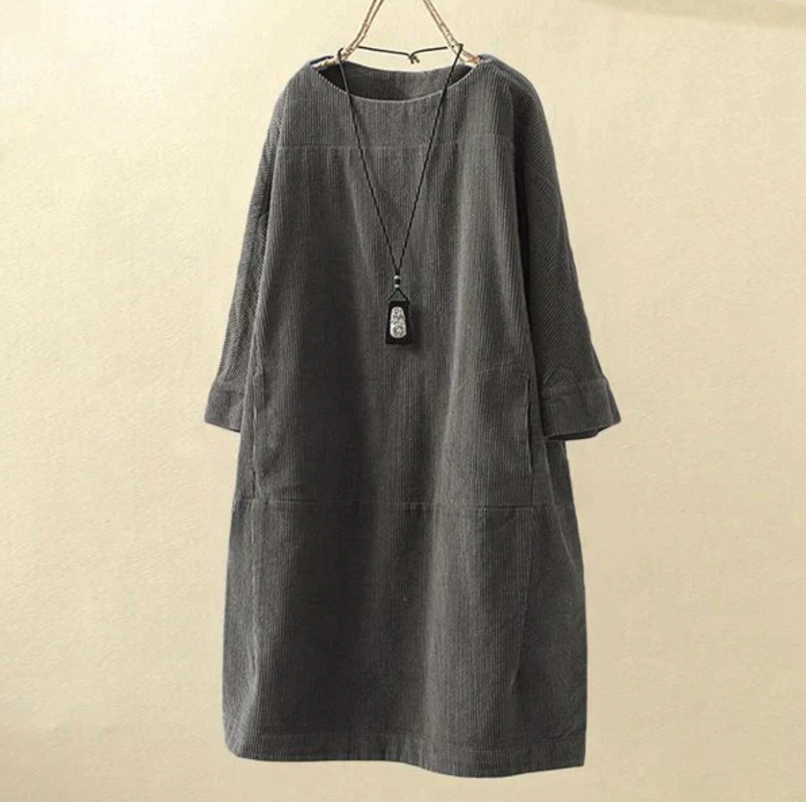 Variant image for Damen Stylisches Kord Kleid mit Bequemer Passform-37