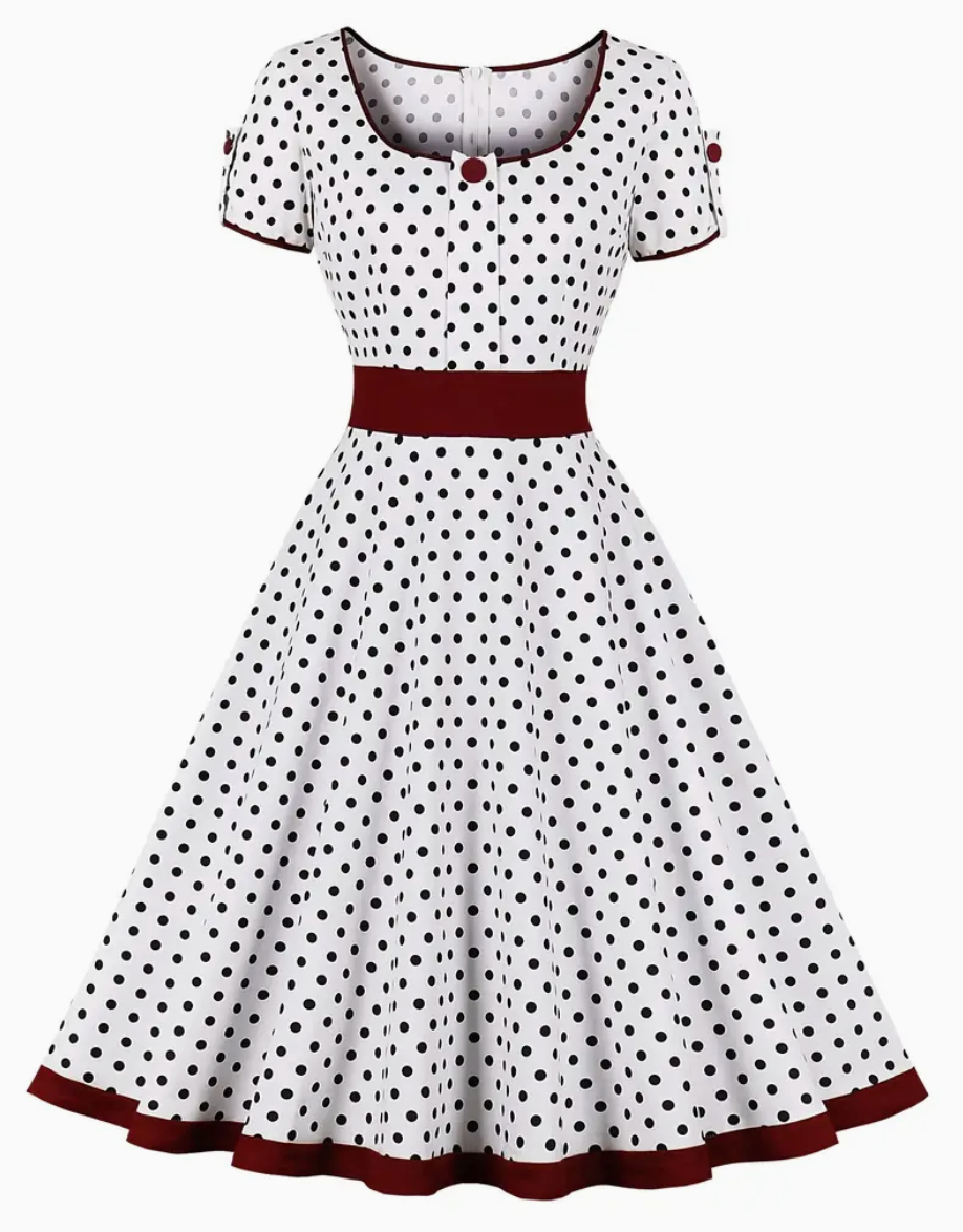 Damen Verspielt Leichtes Sommerkleid mit Charmantem Polka-Dot-Muster