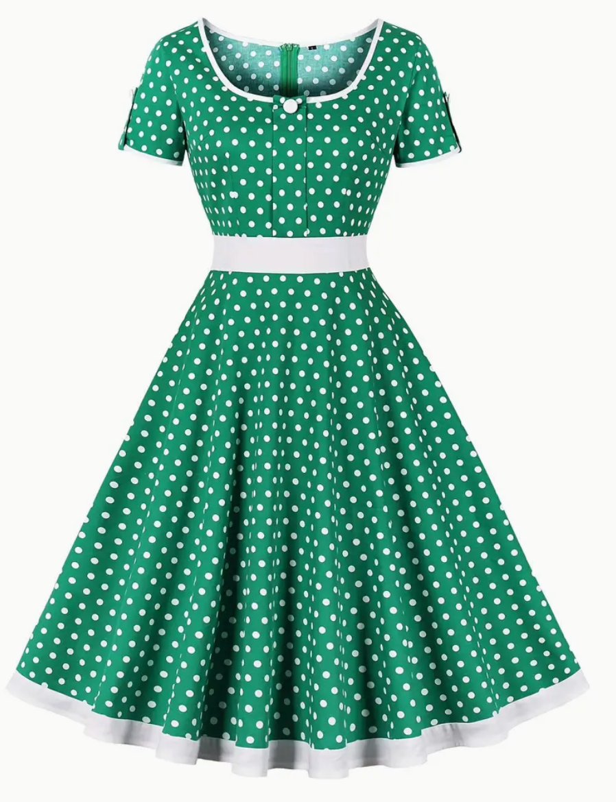 Damen Verspielt Leichtes Sommerkleid mit Charmantem Polka-Dot-Muster