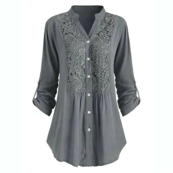Variant image for Damen Modische Luftige Bluse mit Puffärmel für Vielseitige Anlässe-17