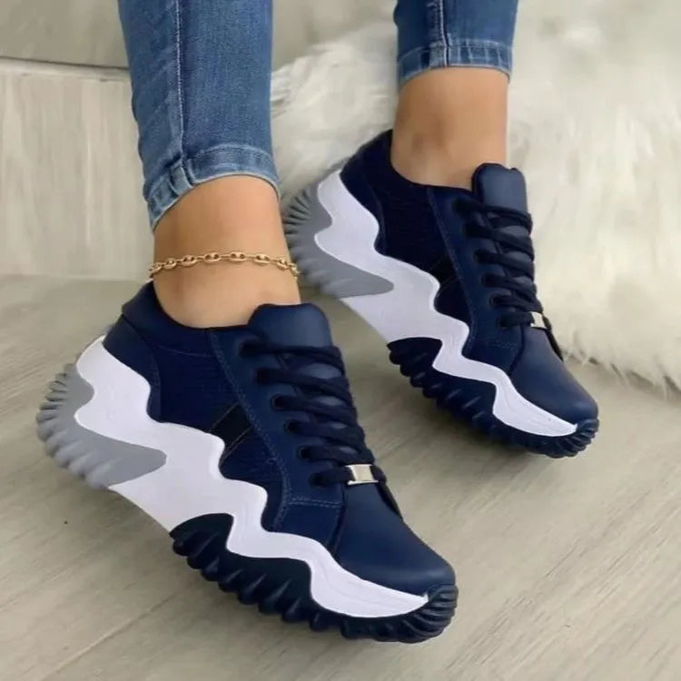 Damen Bequeme Klobige Sneakers mit Langlebigen Sohlen