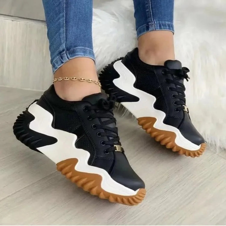 Damen Bequeme Klobige Sneakers mit Langlebigen Sohlen