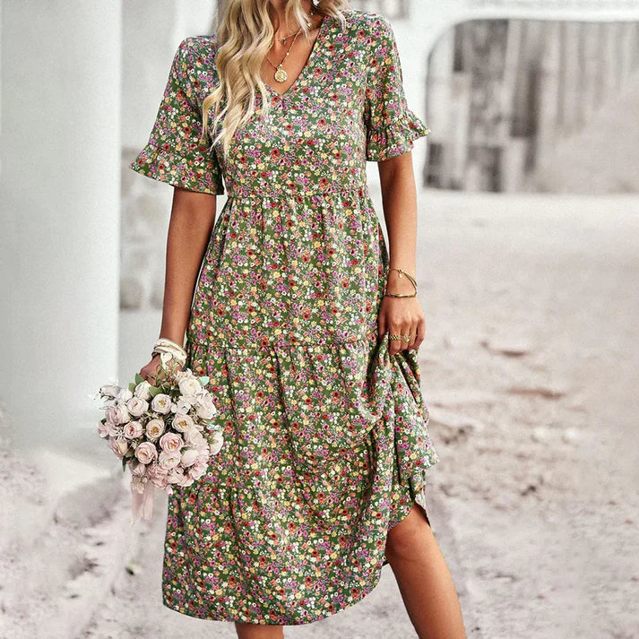 Variant image for Damen Elegantes Floral Midikleid aus Hochwertigem Stoff mit Bequemer Passform-19