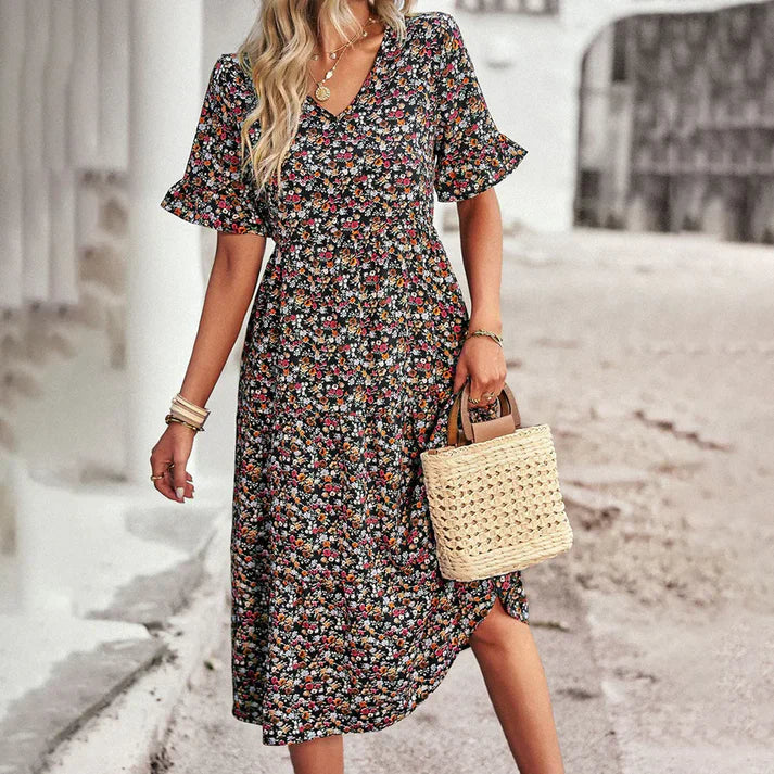 Variant image for Damen Elegantes Floral Midikleid aus Hochwertigem Stoff mit Bequemer Passform-7