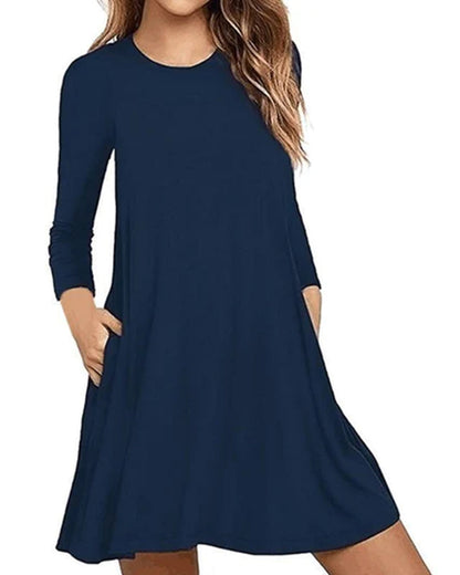 Ally - Kurzes Kleid mit langen Ärmeln - Schick - Leinen - Ideal für den Sommer