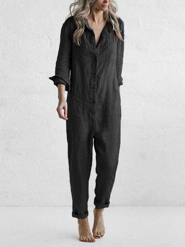 Mecia - Jumpsuit - Lässig - Moderner Stiln Leinen - Ideal für Alltagskleidung