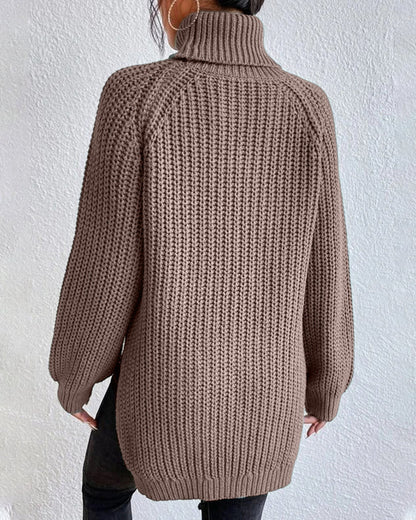 Lässiger Baumwoll-Rollkragenpullover für Damen | Perfekt für lässige Tage