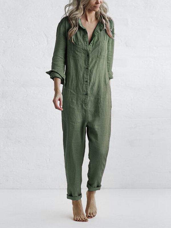 Mecia - Jumpsuit - Lässig - Moderner Stiln Leinen - Ideal für Alltagskleidung