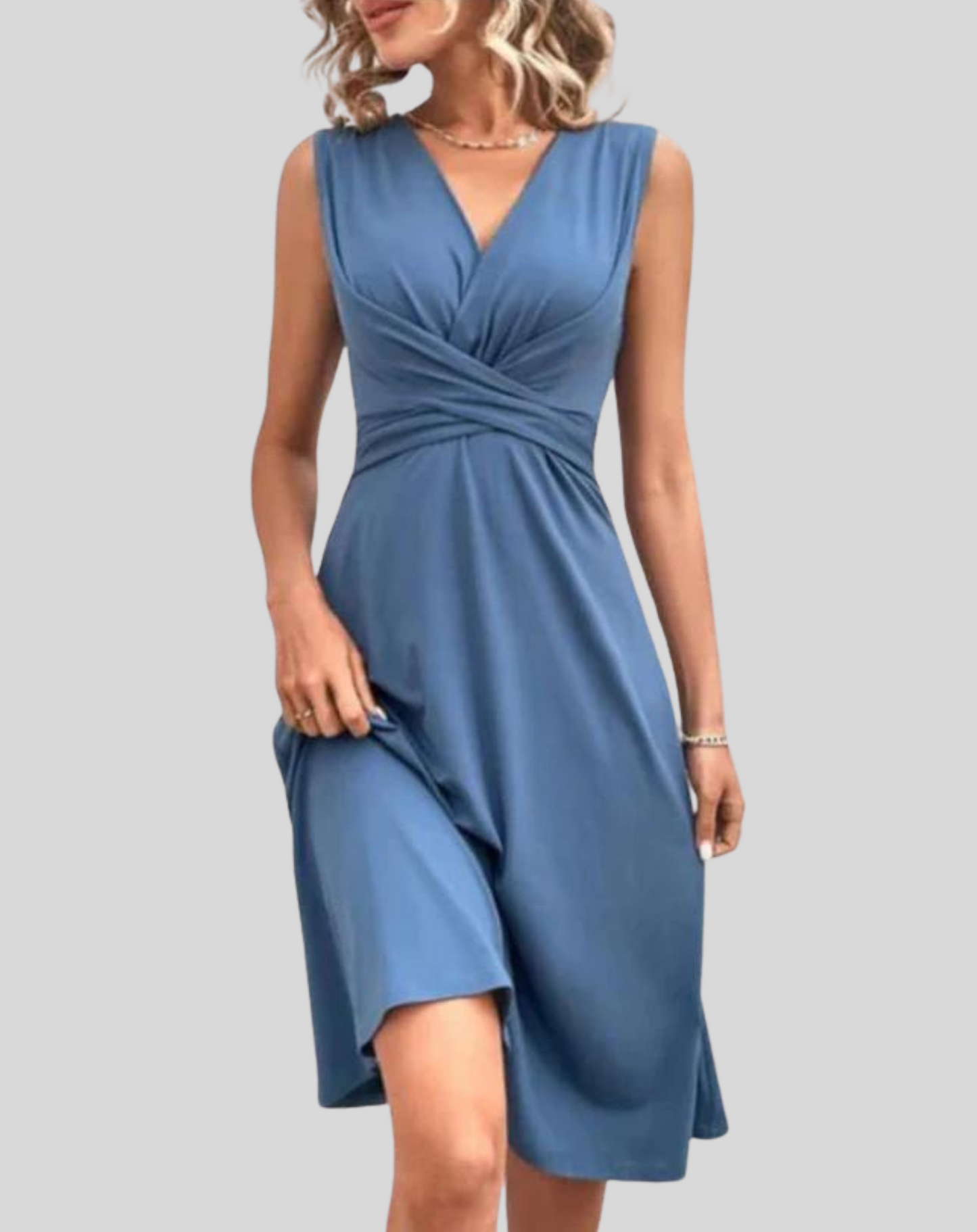 Celeste - V-Ausschnitt Kurzes Kleid - Elegant - Hochwertige Moderner Stil- Perfekt für Legere Tage