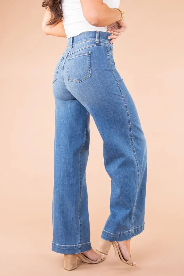 Helmina - Flared Jeans - Klassiker - Blau Hochwertiger Denim / Vielseitiges Design - Alltagstauglich