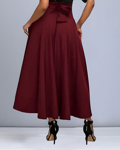 Shaleigh - Eleganter Maxi Rock mit Schleifengürtel - für Damen | Formelle Anlässe