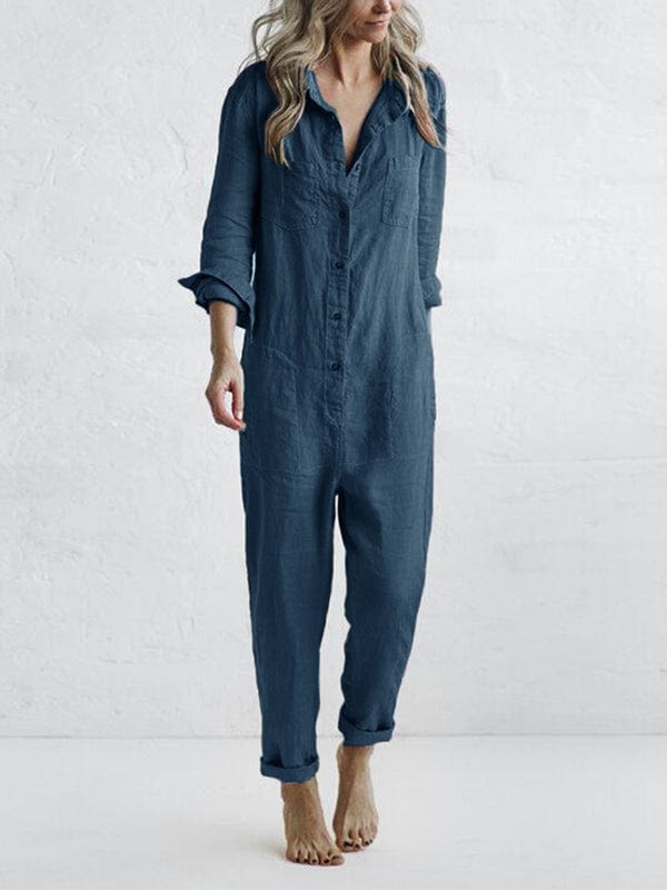 Mecia - Jumpsuit - Lässig - Moderner Stiln Leinen - Ideal für Alltagskleidung