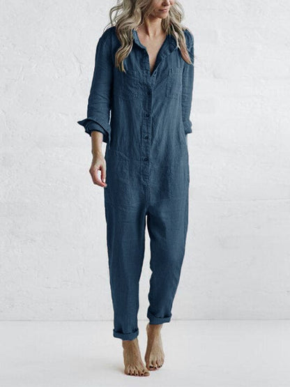 Mecia - Jumpsuit - Lässig - Moderner Stiln Leinen - Ideal für Alltagskleidung