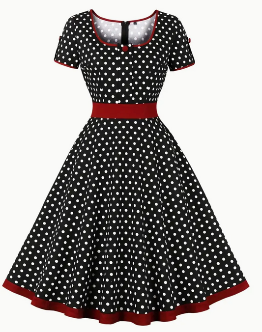 Damen Verspielt Leichtes Sommerkleid mit Charmantem Polka-Dot-Muster
