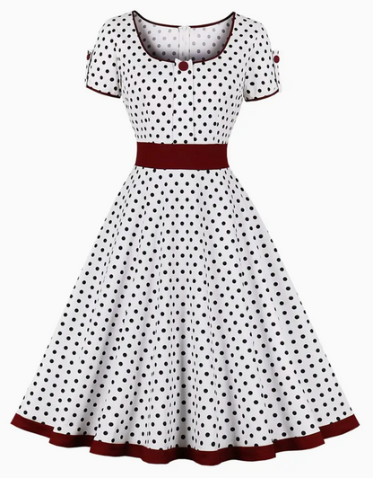 Damen Verspielt Leichtes Sommerkleid mit Charmantem Polka-Dot-Muster