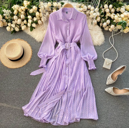 Damen Leichtes Festliches Kleid mit Frühlingshaften Details