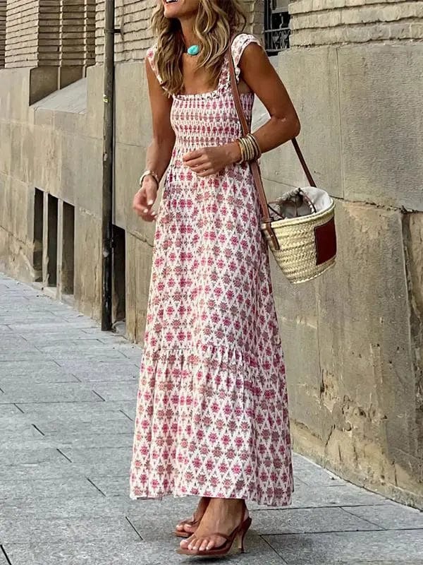 Novy - Elegantes Maxikleid -  Boho -Schmal Geschnitten - Ideal für Warmes Wetter