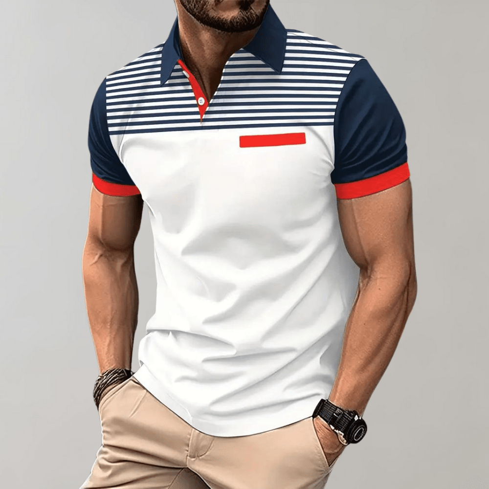 Oscar - Gestreiftes Herren-Poloshirt