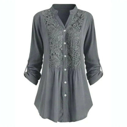 Variant image for Damen Modische Luftige Bluse mit Puffärmel für Vielseitige Anlässe-17