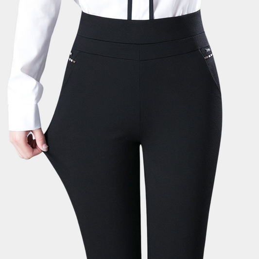 Damen Bequeme Stretchhose mit Hoher Taille und Vielseitigem Design