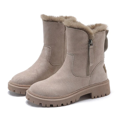 Elegante Wildleder Stiefeletten mit Reißverschluss und Absatz für Damen | Perfekt für den Alltag