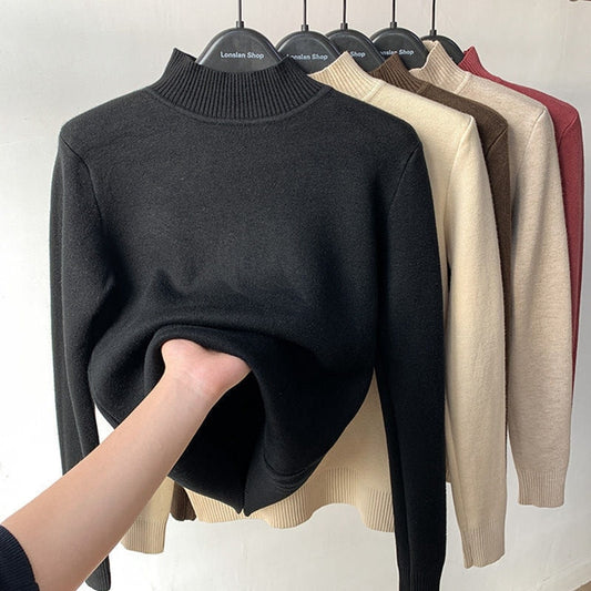 Damen Bequemer Strickpullover mit Rundhalsausschnitt für Warme Tage