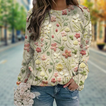 Evelyn - Elegantes Blumenmuster Sweater für Damen - Geblümt | Ideal für Herbst & Winter