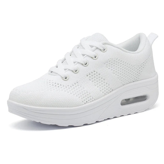 Damen Atmungsaktive Sneakers mit Plateausohle und Rutschfester Sohle