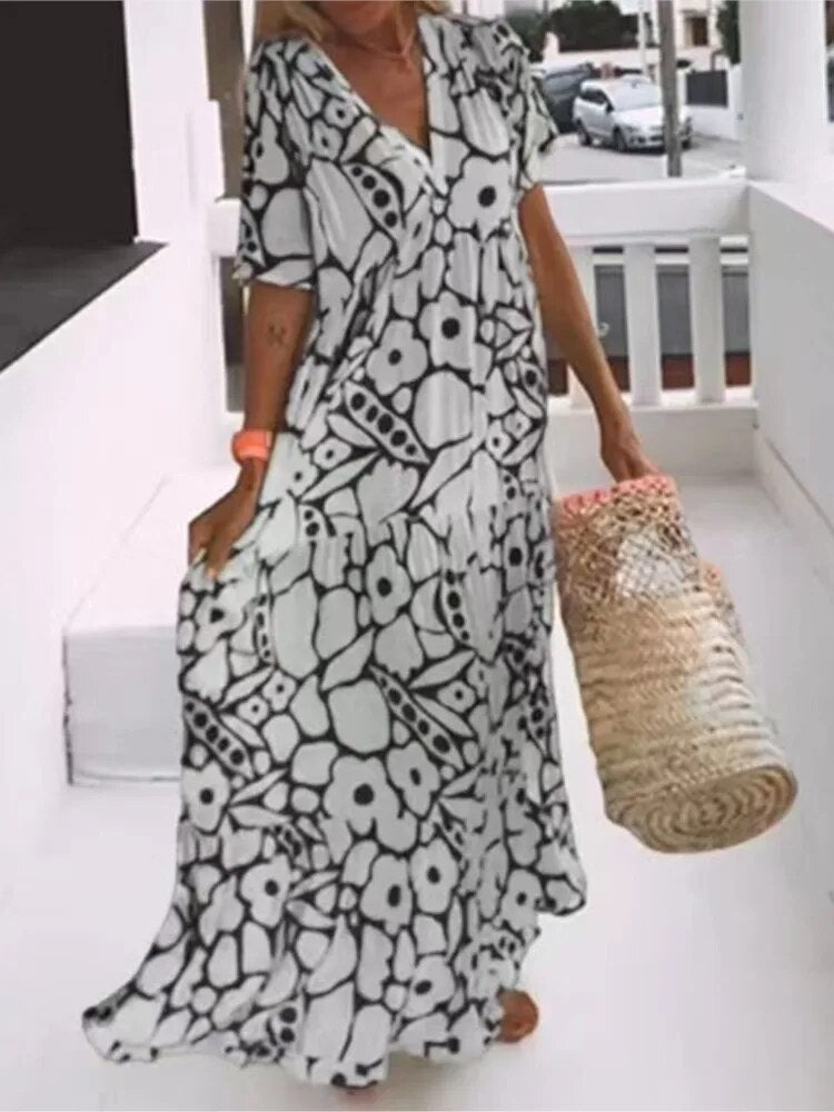 Caryll - Langes Kleid - Boho - Moderner Stil - Ideal für Sommer