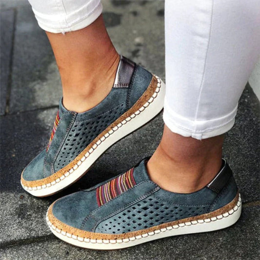 Damen Bequeme Textil Freizeitschuhe mit Anpassungsfähigem Design